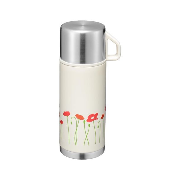 Wahei Freiz RH-1712 Cup, Water Bottle, 11.8 fl oz (350 ml), Poppy, Insulated, Vacuum Insulated Bottle, Thermos Flask