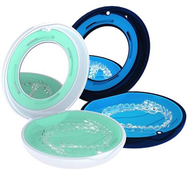 ® 2 Pack Retainer Case Slim Aligner Case with Mirror Compatible with Invisali...