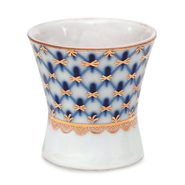 Lomonosov Porcelain Cobalt Net Egg Stand Cup Holder