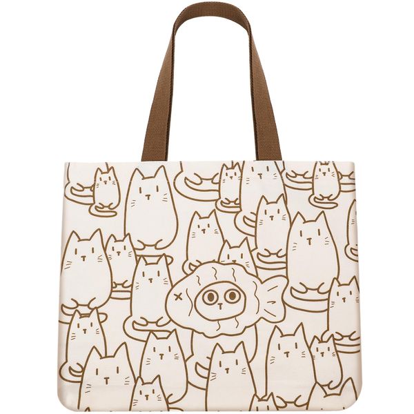 FRIUSATE Cat Tote Bag with Zip Women's Canvas Tote Bag Reusable Shopping Bag with Pocket Washable Foldable Cat Lover Bag Cat Bag for Women Girls