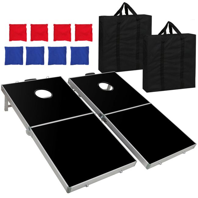 Foldable Aluminium Bean Bag Toss Cornhole Game Set Regulation Baggo 4 x 2 FT