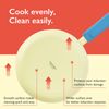 Danish 9.5" Low Stock Pot with Lid, Nonstick Ceramic Coating Multi Casserole