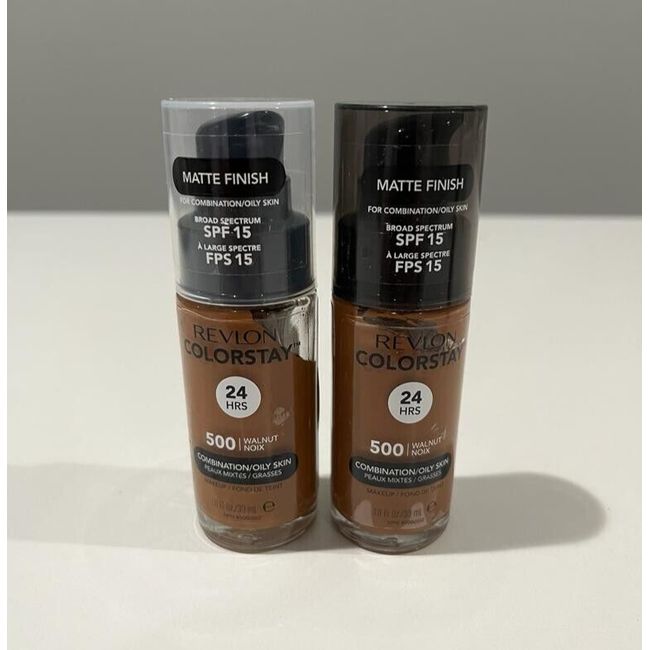 2 PIECES OF REVLON COLORSTAY FOUNDATION SPF15 500 WALNUT 1 FL OZ EACH *SEE DESCR