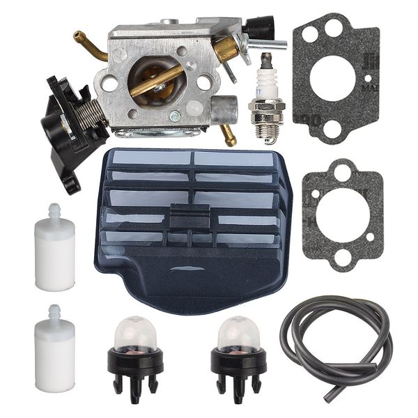 Butom C1M-EL37B 506450401 Carburetor + Air Filter+Fuel Filter+Fuel Line+Primer Bulb for Husqvarna 445 445E 450 450E Gas Chainsaw