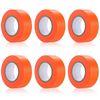 6 Pack Orange Flagging Tape, Non-Adhesive Plastic Ribbon Neon Marking Roll,1Inch