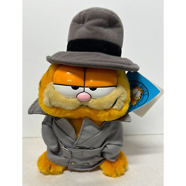 1981 Garfield The Cat 11” Detective Plush with Trench Coat and Hat by Dakin