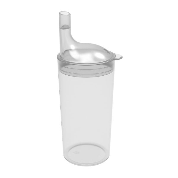 DR. BONE'S THERAPEUTICS ® Set of 2: Transparent, Wide Spout, Feeding Beakers. 250ml with Graduated Measurements and Adjustable Flow Lid - Autoclavable, Microwave Safe Spill-Proof & Leak Prevention