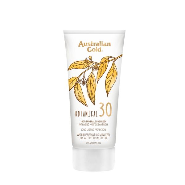 Australian Gold Botanical SPF 30 Mineral Sunscreen Lotion, Non-Chemical Sunblock with Titanium Dioxide & Zinc Oxide, Native-Australian Ingredients, Water-Resistant, Citrus Oasis Fragrance, 5 Oz