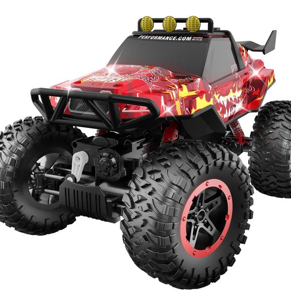 NQD RC Cars, 1:14 Big Off Road RC Truck, 4x4 Remote Control Monster Truck Car with Dual Motors Flashing Light Rock Crawler, 2.4ghz All Terrain Hobby Truck Toy Car for Boy Kids Adults Gifts