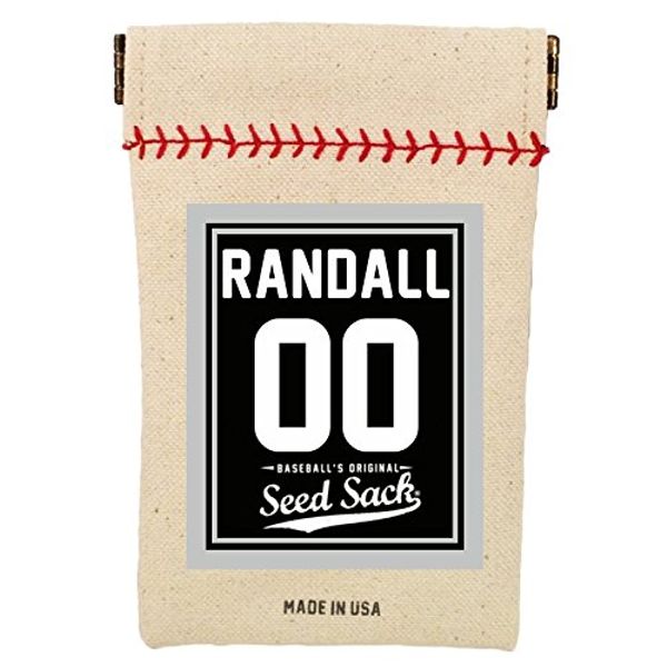 Baseball's Customized Seed Sack (Black) for Sunflower Seeds (Includes 1 Refill Ounce of Seeds) Fits in Your Back Pocket. Take it on The Field.