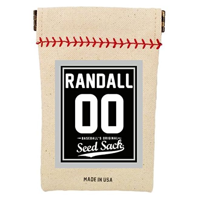 Baseball's Customized Seed Sack (Black) for Sunflower Seeds (Includes 1 Refill Ounce of Seeds) Fits in Your Back Pocket. Take it on The Field.