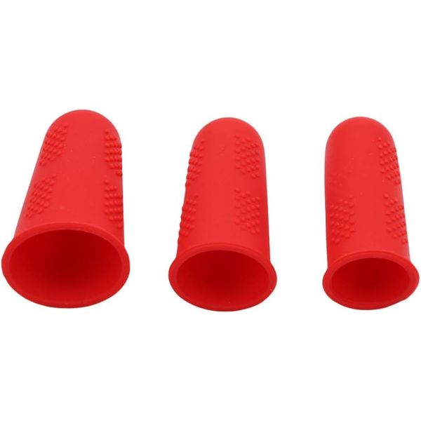 3pcs Sevenfly Finger Cots Silicone Finger Protection Covers Caps Finger Tip Protectors Finger Guards Heat Resistant Finger Sleeves Red