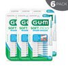 GUM - 10070942002391 Soft-Picks Wider Spaces Dental Picks, 25% Wider, Easy-to-Use Handle, 100 Count, (Pack of 6)