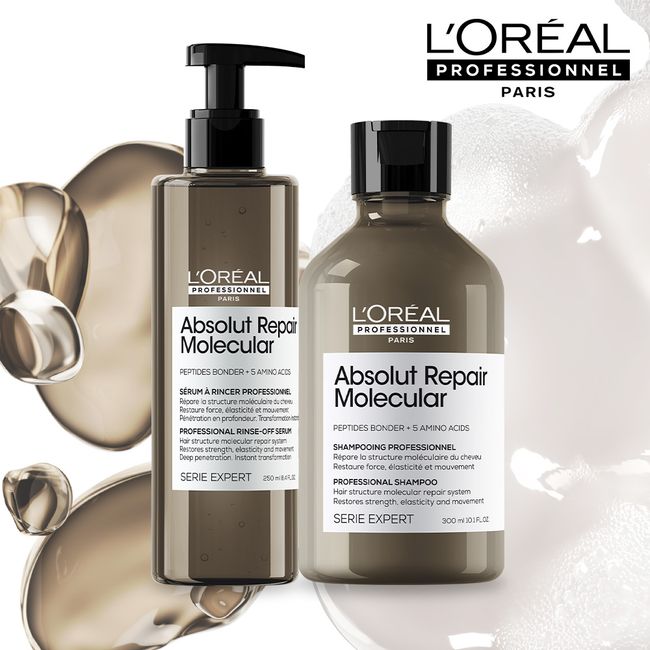 [Repair solution to turn back time] L’Oréal Absolute Repair Molecular Shampoo 300ML + Liquid Treatment 250ML Duo Set (+ Leave-in Cream 10MLX3P Free)