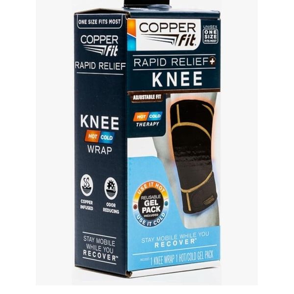Copper Fit Rapid Relief Knee Wrap With Hot & Cold Gel Pack