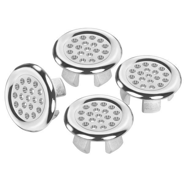 4 Pieces Mesh Sink Overflow cover, Bath overflow cover Kitchen Bathroom Basin Trim Sink Hole Overflow Drain Cap Cover Insert in Hole Spares (Mesh)