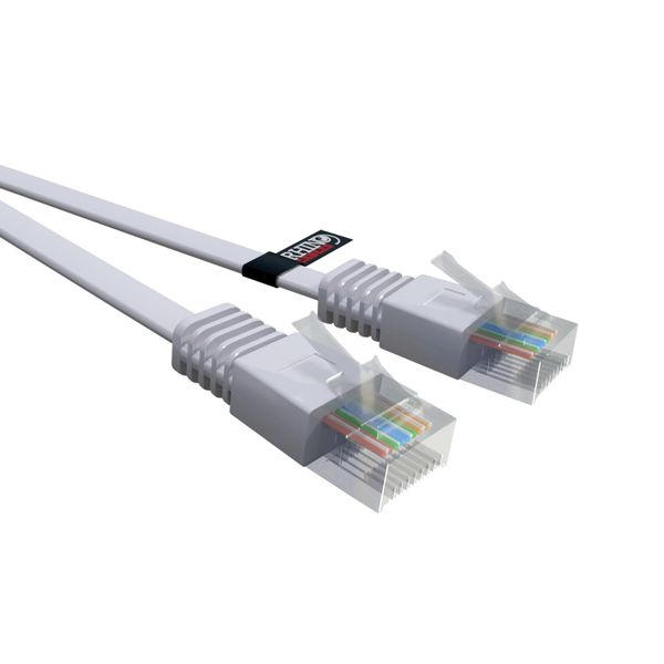 rhinocables Flat Ethernet Cat5e Network Patch Cable Slim Thin Low Profile LAN Patch Internet Lead for Xbox, PS4, Modem, Router, PC, Smart TV, Android Box 'Grey, 1m'