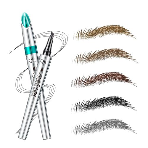 Hair-like Strokes Brow Tint Pen, Mimics Natural Eyebrow Liquid Microfilling Marker, Eye Makeup by “Linble” (#5 Gray)