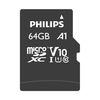 Philips - Micro SDHC 64 GB Class 10 Memory Card + Adapter