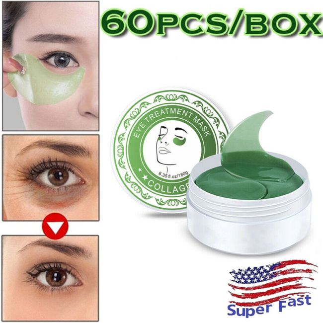 60pcs/box Seaweed Collagen Sleep Eye Pad Reduce Dark Circles Eyebag Gel Patches