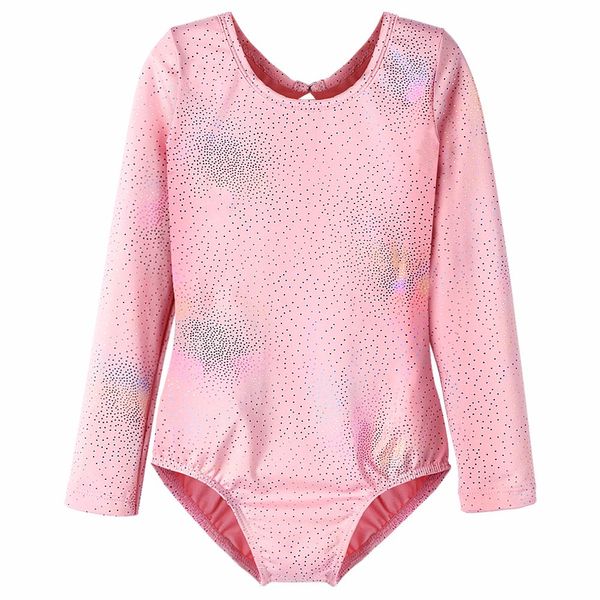 HOZIY Pink Leotards for Girls Gymnastics Long Sleeve 4t 5t Bodysuit Dance Clothing