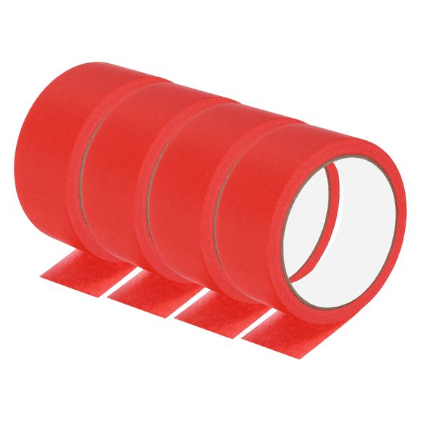 Painters Tape, 4 Roll 22 Yard x 1.6" Adhesive Masking Master Tape, Red