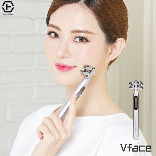 Facial roller, facial beauty device, V face, massage roller, face roller, microcurrent, lift up, rolling, beauty, small face, wrinkles, sagging, nasolabial folds, firmness, beautiful skin, nanoTimeBeauty