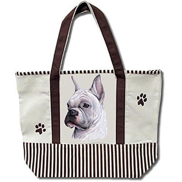 Boxer, White Pet Heavy Duty Canvas Shopping Tote