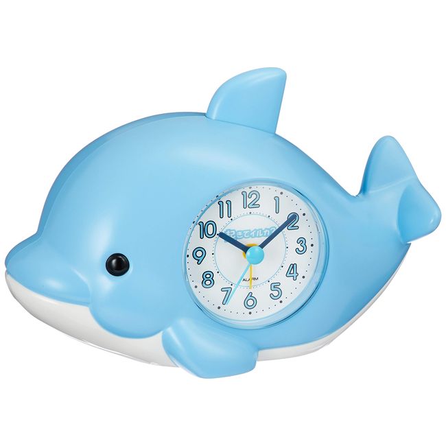 Rhythm Clock Voice Character Alarm Clock Analog Awake and Dolphin? (Cute Dolphin is that your) Blue Rhythm 4se553sr04