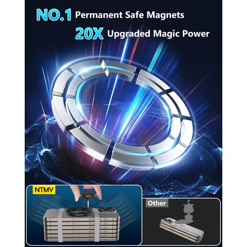 2024 Upgrade for MagSafe Car Mount Dashboard [360° Rotation All-Metal] [Strongest Magnets] Magnetic Phone Holder for Car Dash, HandsFree Car Phone Holder for iPhone 16 15 14 13 12 Pro Max Plus Mini