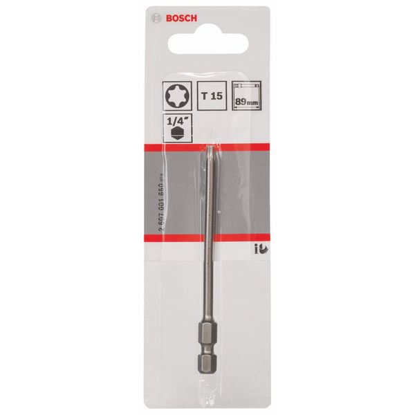 Bosch 2607001650 89 mm Extra Hard Screwdriver Bit for T15 Internal Torx