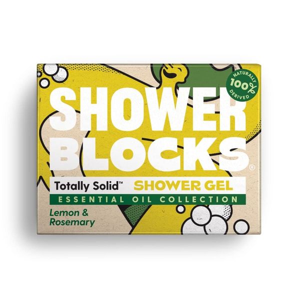 Shower Blocks - Lemon & Rosemary Solid Shower Gel | Plastic, SLS, SLES & Paraben Free | 100% Natural & Vegan | Moisturising Body Soap For The shower