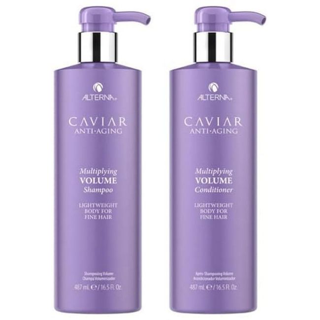 Alterna Caviar Anti-Aging Multiplying Volume Shampoo and Conditioner 16.5 oz | For Fine, Thin Hair | Create Instant Volume and Thickness | Sulfate Free