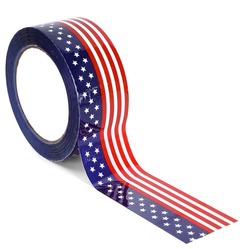 Whaline Patriotic Packing Tapes 4th of July American Flag Printed Tape Waterproof Independence Day Shipping Tape for Small Business Gifts DIY Crafts Box Cartons Decor
