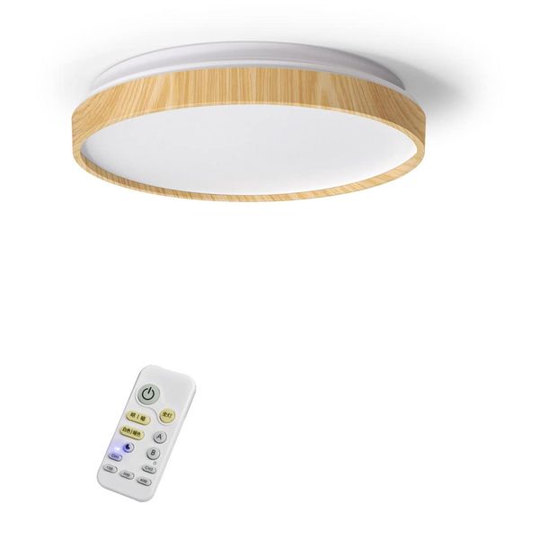 POOPEE LED Ceiling Light, 6 Tatami Mats, Remote Control, 30 W, Stepless Continuous Dimming/Toning, Daylight Color, Bulb Color, 3,300 LM, Night Light Mode, Memory Function, 15 Minutes/30 Minutes/60