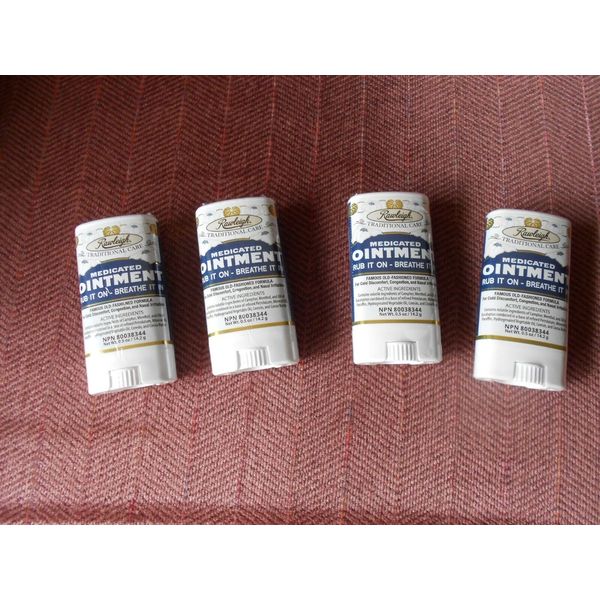 Rawleigh Medicated Ointment Stick   net wt. 0.5 oz. (Set of 4 travel size)