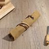 Small Tool Roll Up Pouch, Multi-function Tool Bag with 4 Tool Pockets for Chisels, Hammers, Gouges Palm Tools ( Khaki )