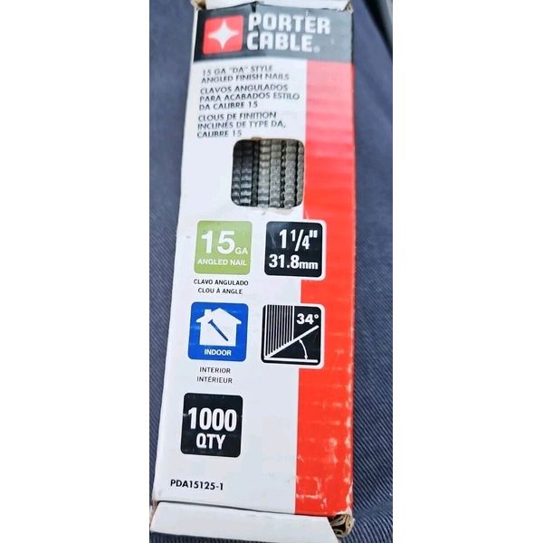 Porter Cable Angled Finish Nails 15 Gauge 1-1/4" PDA15125-1