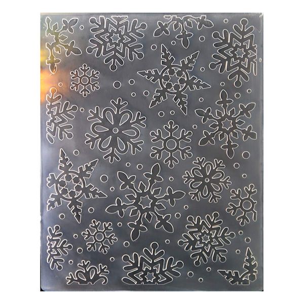 Kwan Crafts Christmas Snowflake Plastic Embossing Folders for Card Making Scrapbooking and Other Paper Crafts, 12.1x15.2cm