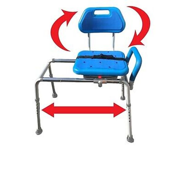 Gateway Premium Sliding Shower Chair Bath Transfer Bench with Swivel Padded Bath