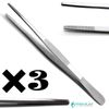 3× Dressing Tweezer 5.5" Tissue Thumb Forceps 1.8cm Serrated Tip Surgical Tools