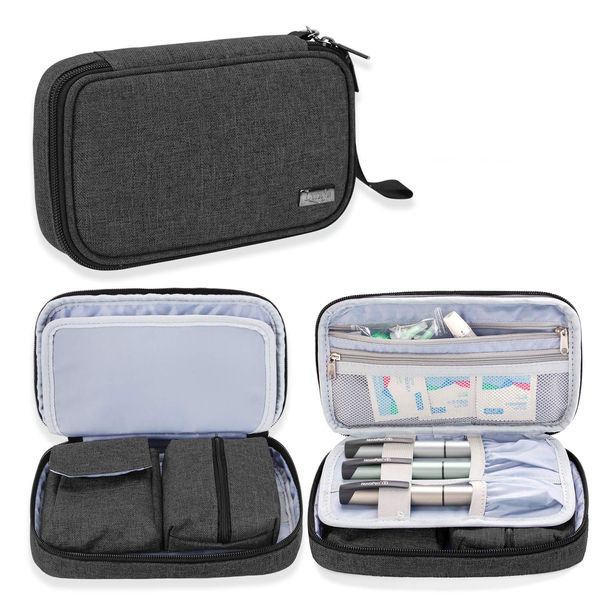Luxja Diabetic Bag for Travel, Bag for Blood Glucose Monitors and Diabetic Accessories (Bag Only), Black
