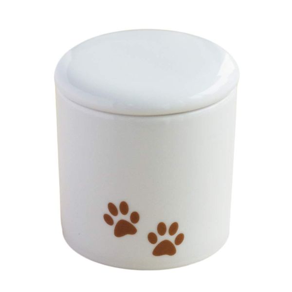 Pet Cremation Urn Mini 2 Dimension Paw Paw with Silicone Lid , whites