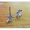 Sterling Silver 3D TINY 10x7mm Mule Burro Donkey Studs Earrings!