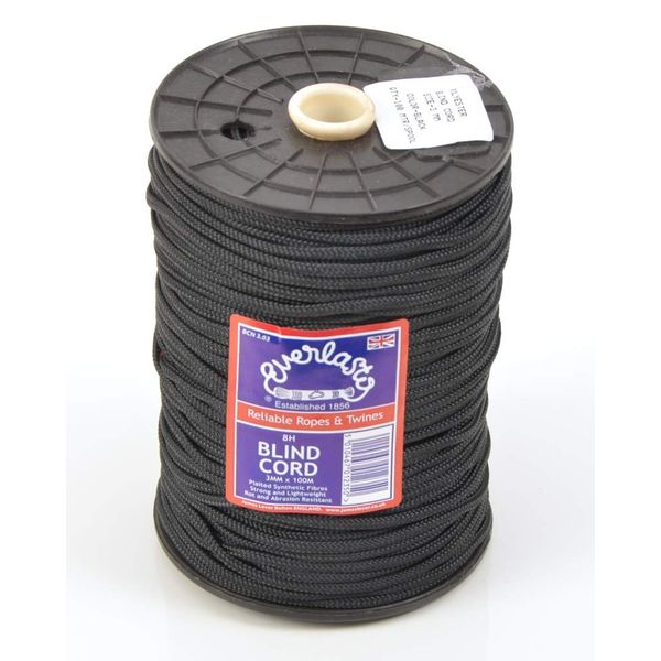 Everlasto Black Nylon Blind Cord - 2.5mm x 50M