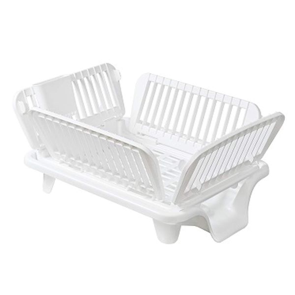 Sanko Plastic 058560 Dish Drying Rack, White, Stream, Collapsible, No.2, Horizontal Type, Made in Japan