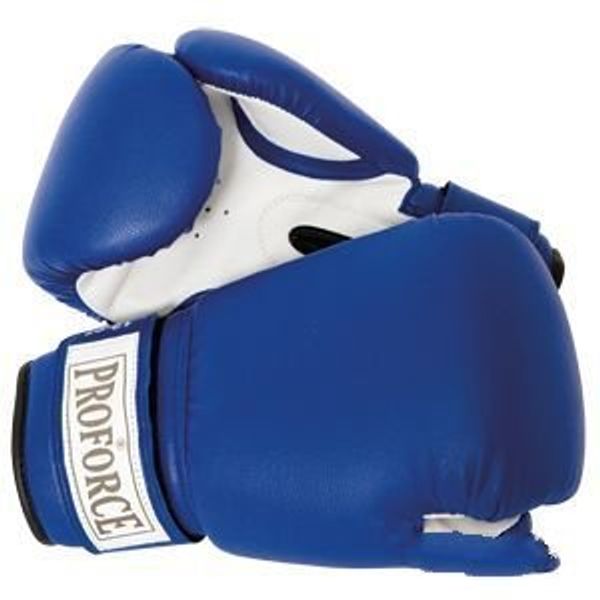 AWMA ProForce Leatherette Boxing Gloves, Blue & White 18 oz