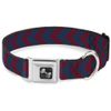 Buckle-Down 9-15" Chevron2 Red/Navy Dog Collar Bone, Small