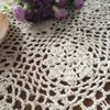 USTIDE Beige Crochet Lace Table Runner Night Table/Bedside Table Doilies15X31inches, 1 pc