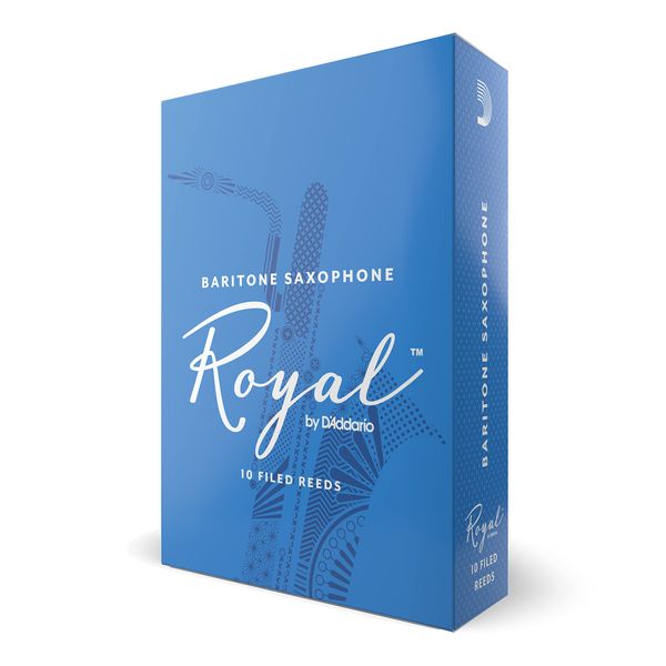 Rico Royal Saxophone Reeds - Baritone Sax Reeds with Strong Spine - Baritone Saxophone Reeds Great for Classical or Jazz - Strength 3.0, 10-pack